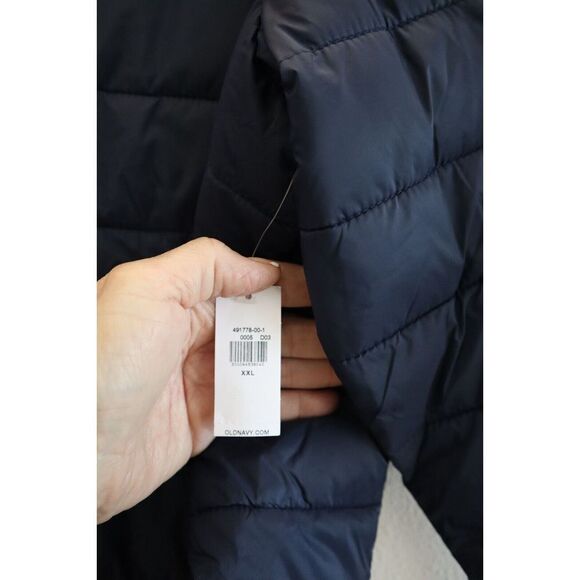 Old Navy 491778 Men Sz 2XL Navy Blue Water-Resistant Lightweight Quilted Jacket - Picture 3 of 6
